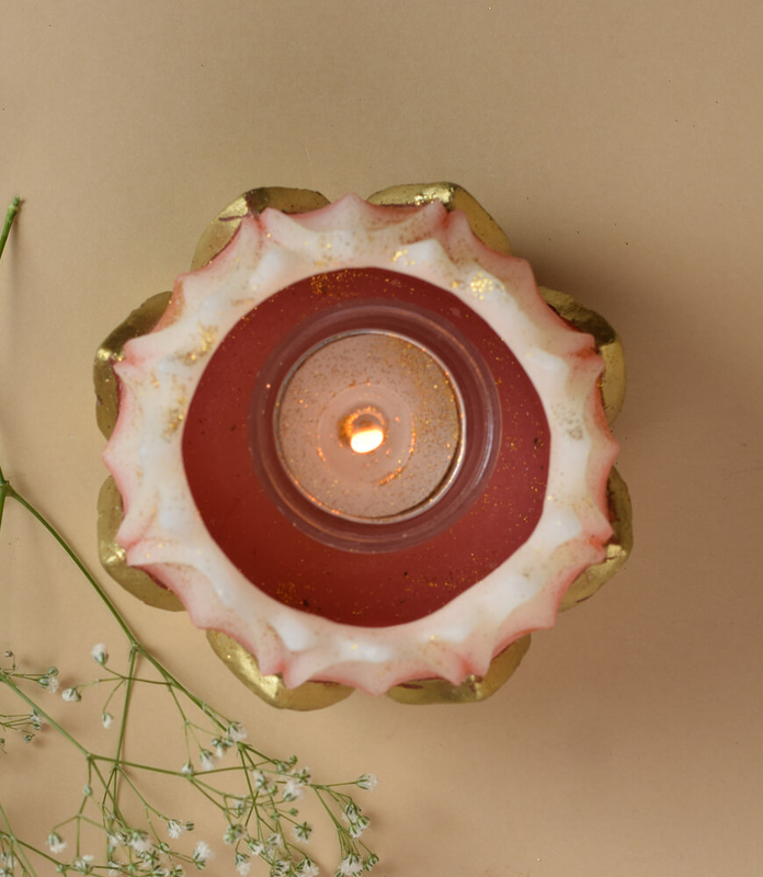 Maatir Scented Candle Pink Lotus Hand Poured Candle, Fragrant Candle for Decor