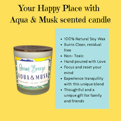 Aqua Musk Scented Natural Soy Wax Candle 