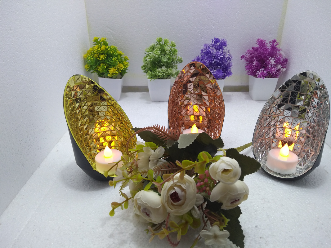 Glass Eye Candle Stand: 3 pcs set with free 3 pcs candle